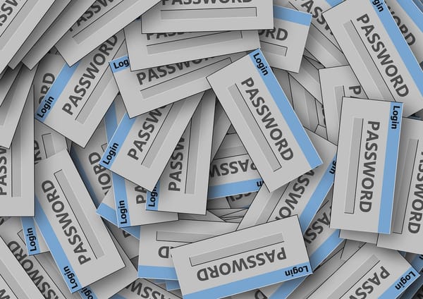 A pile of passwords on a white background.